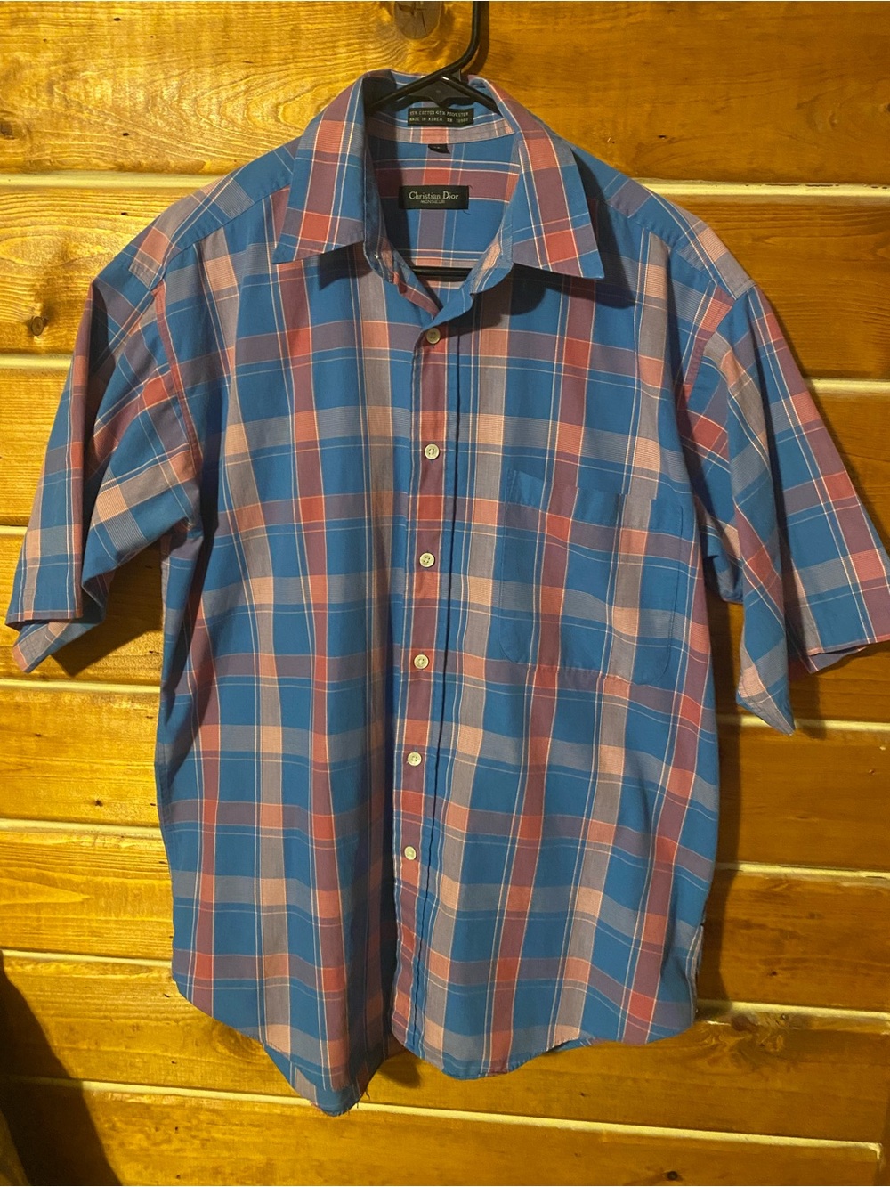 Vintage Christian Dior Monsieur Plaid Button Up Shirt Men’s Medium